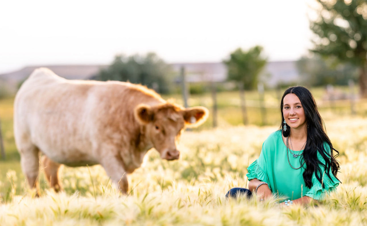 Green Blouse with Ruffle sleeves