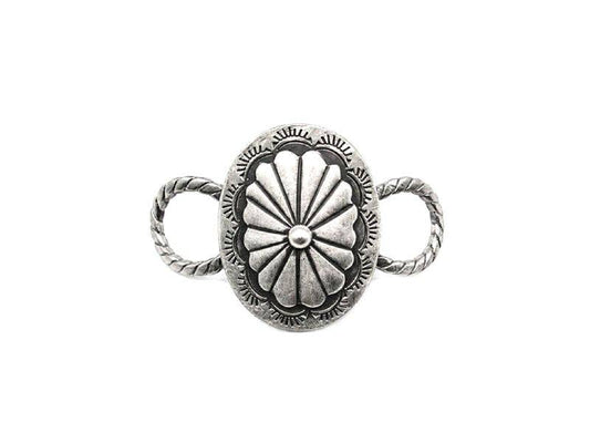 Western Oval Concho Design Scarf Charm: Default