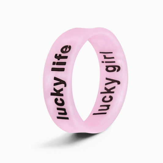 Flip Reversible lucky girl and lucky life ring