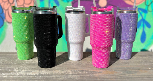 Rhinestone 40oz Tumblers: Purple