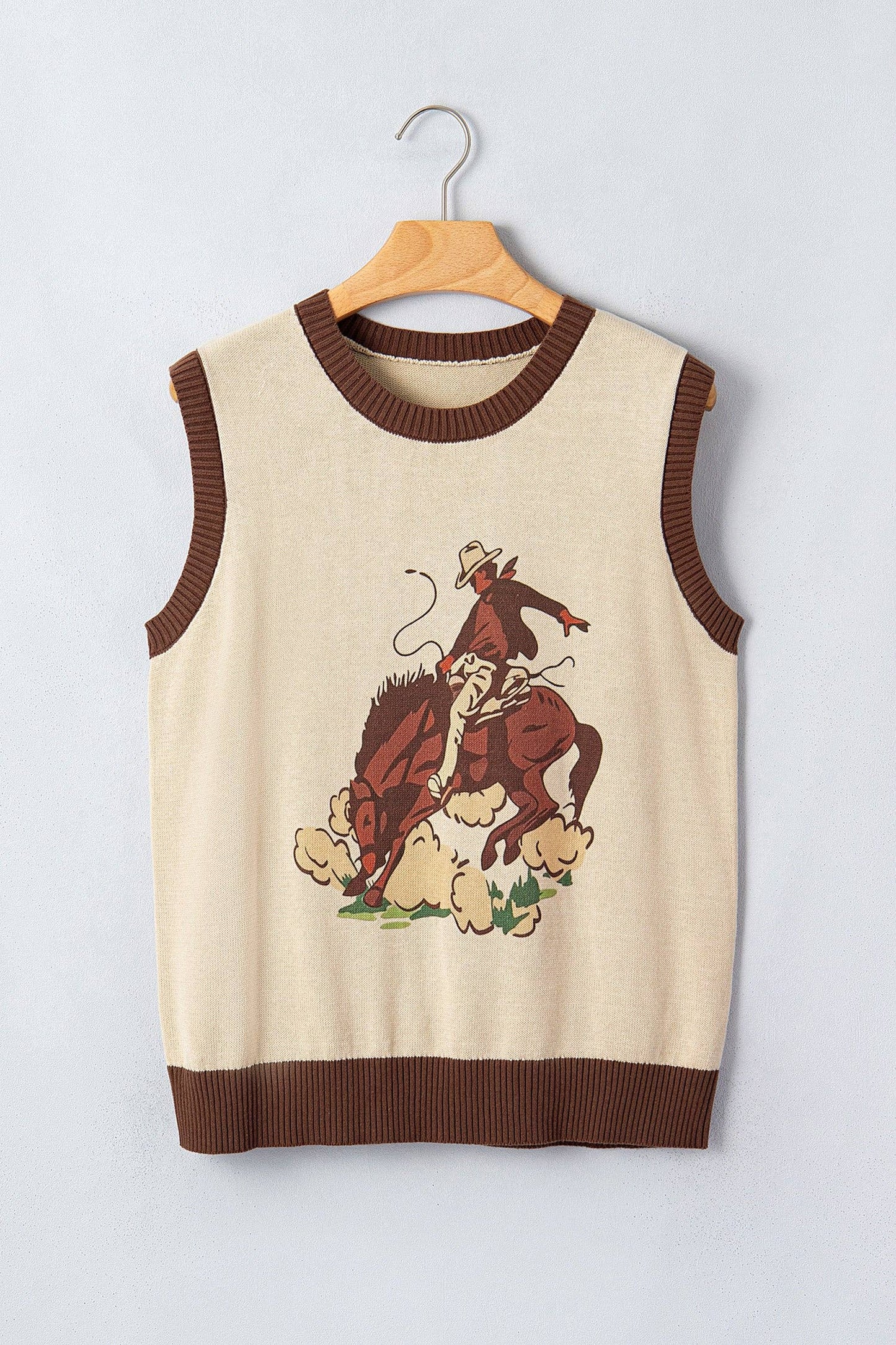 Western Colorblock Sleeveless Knit Top
