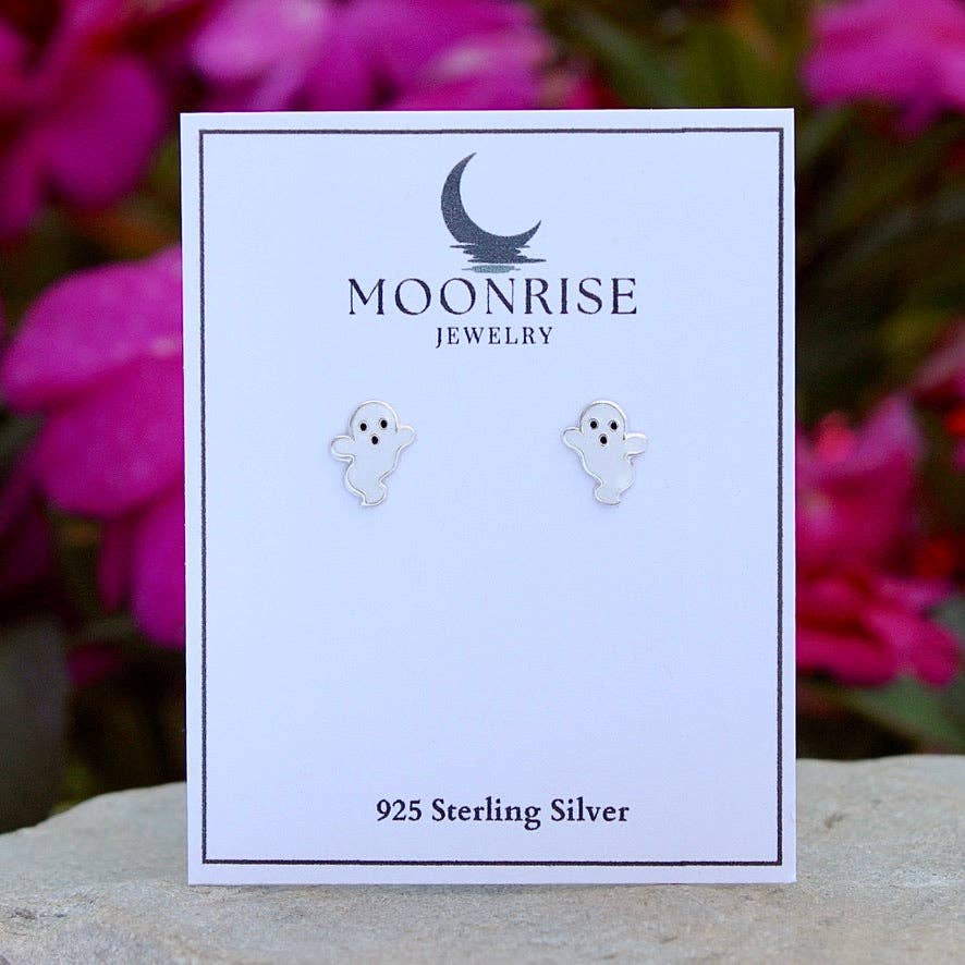 925 Sterling Silver Ghost Stud/Post Earrings