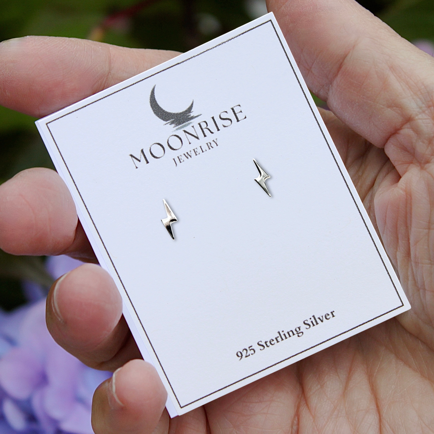 925 Sterling Silver Tiny Lightning Bolt Stud Earrings