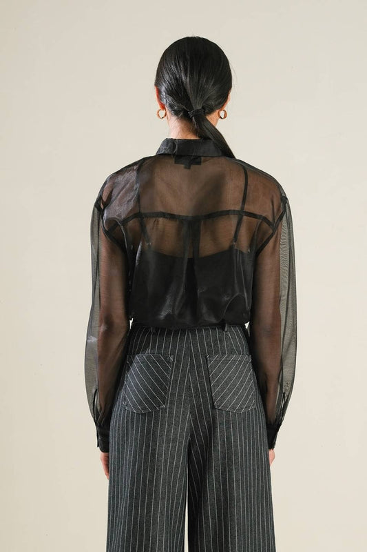 A solid organza top