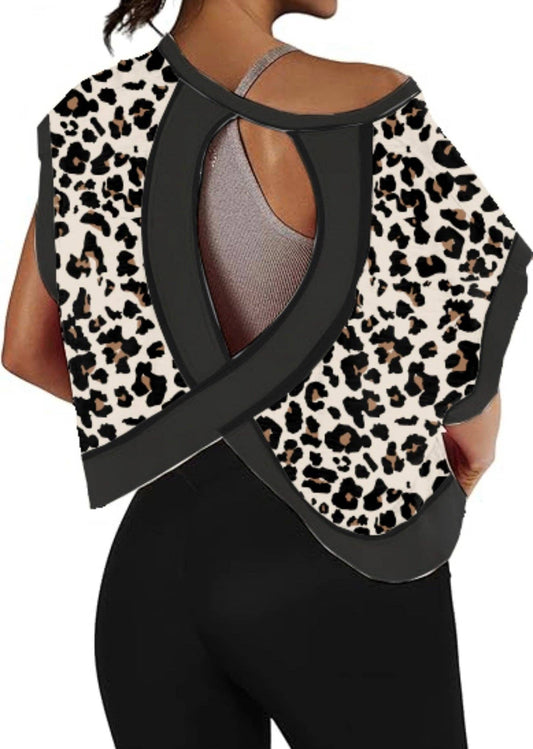 Leopard Cross-Back Shirt: XS/Small