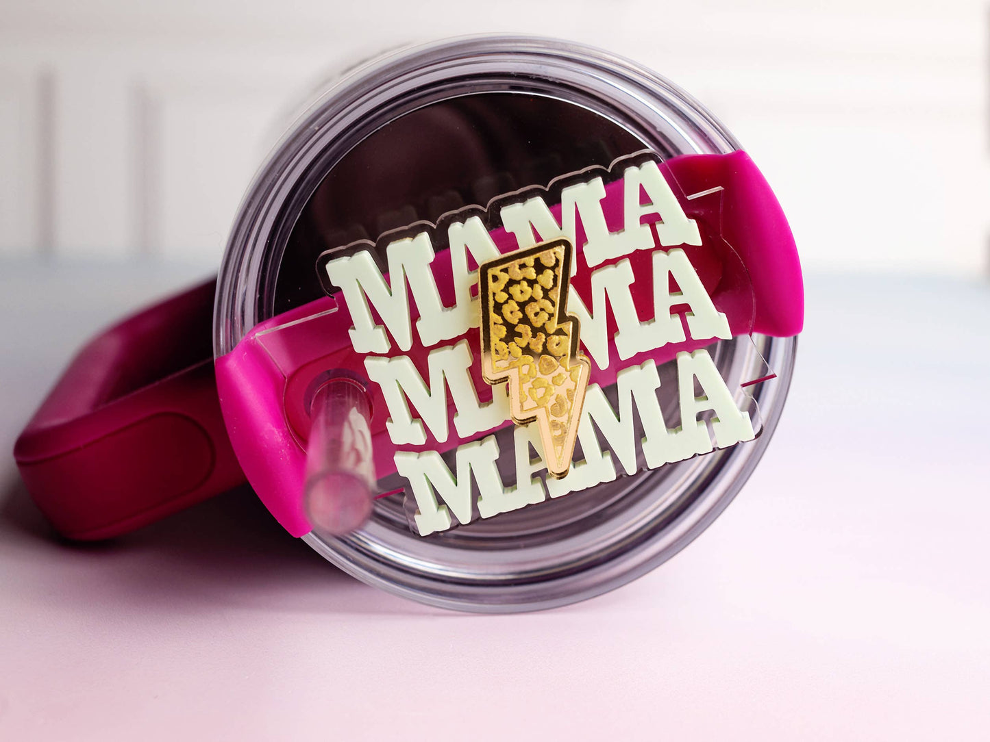 Mama Tumbler Topper - Lightening Bolt: 40 Oz H20 Quencher Model