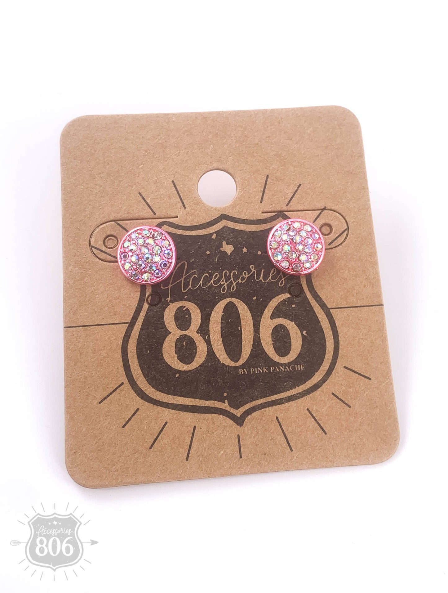 Rhinestone post earring 806-E310: White