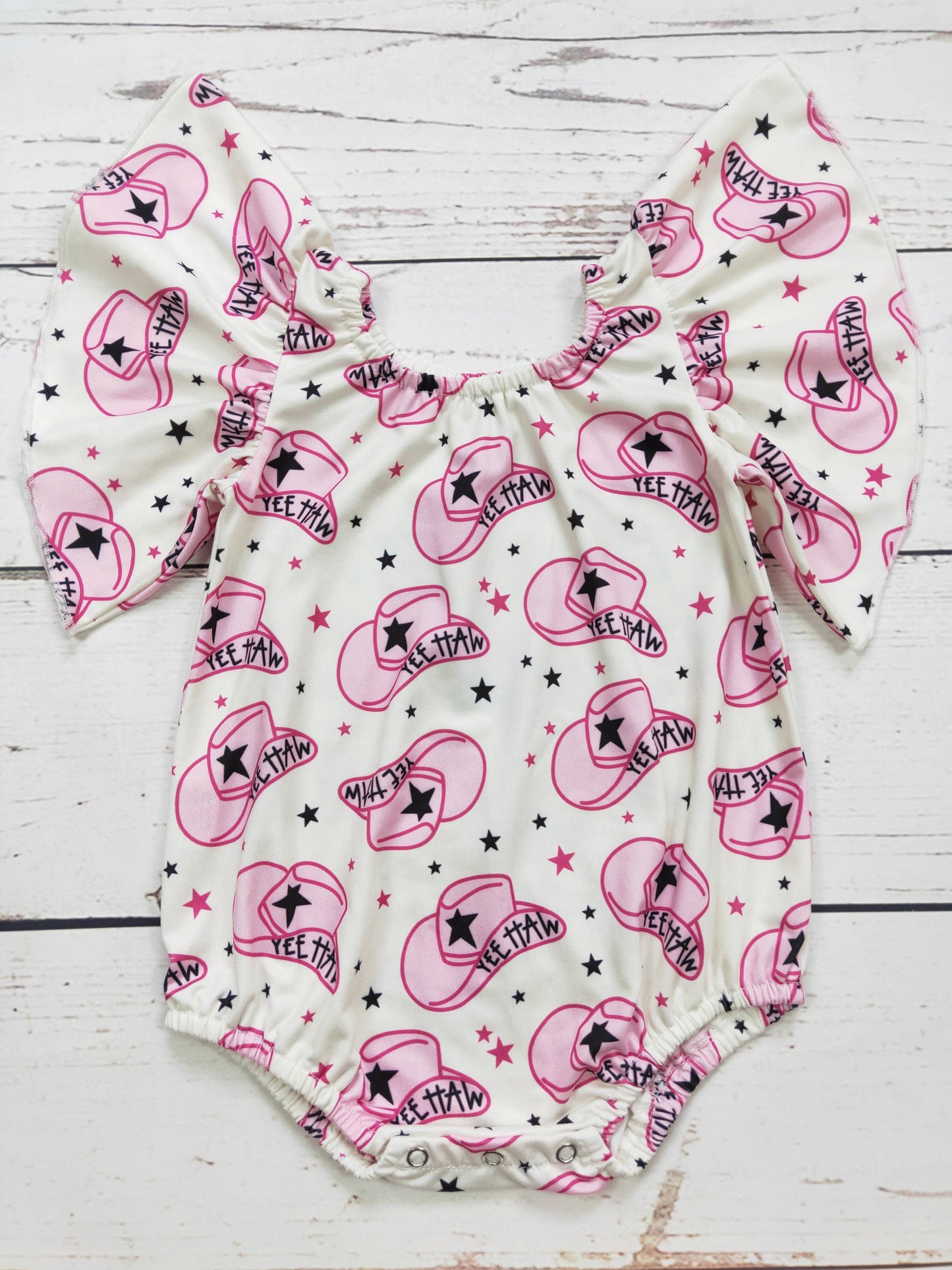 Yeehaw Hat Western Baby Girls Romper: 12-18M
