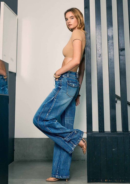 Palazzo Style Wide Leg Jeans