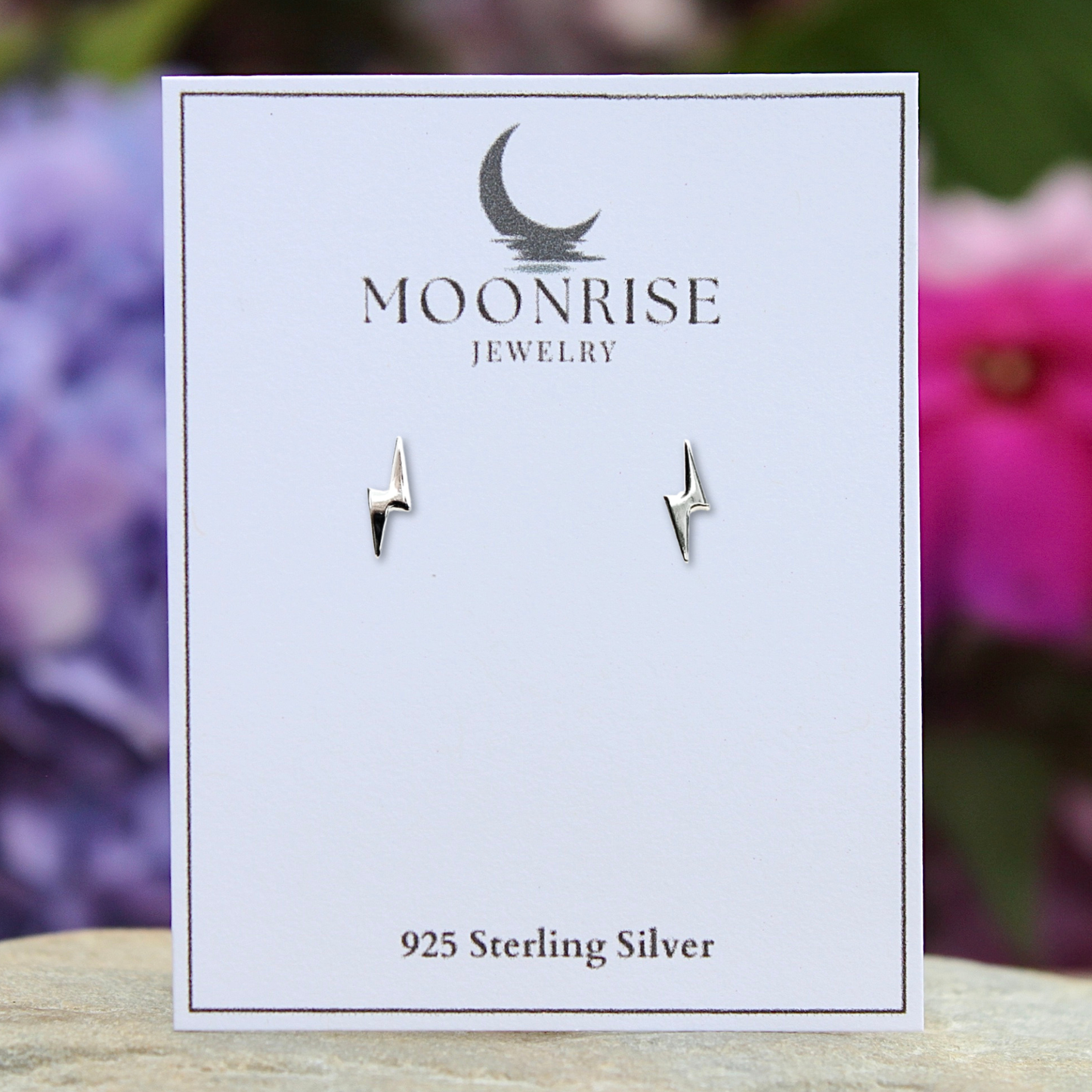 925 Sterling Silver Tiny Lightning Bolt Stud Earrings