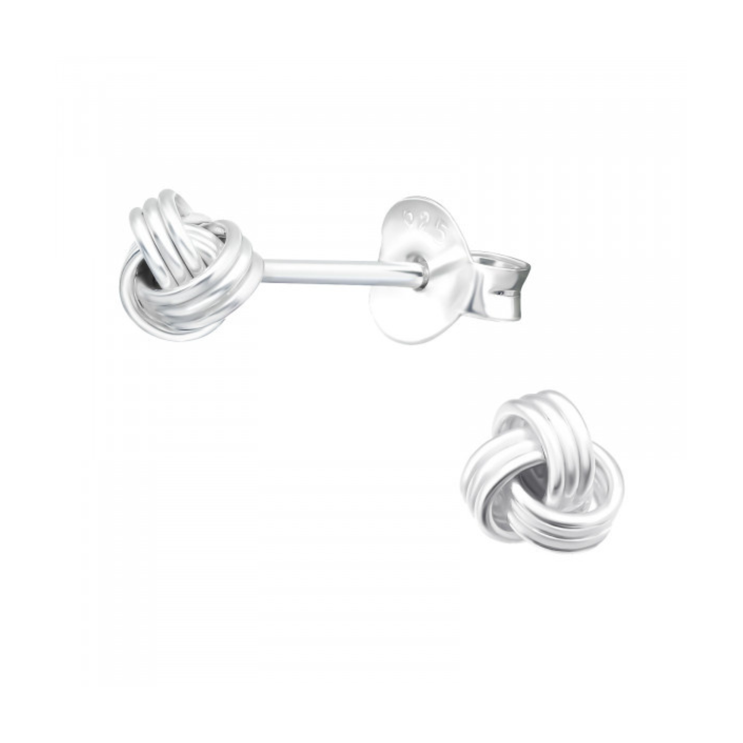 925 Sterling Silver Tiny Nautical Knot Stud Earrings