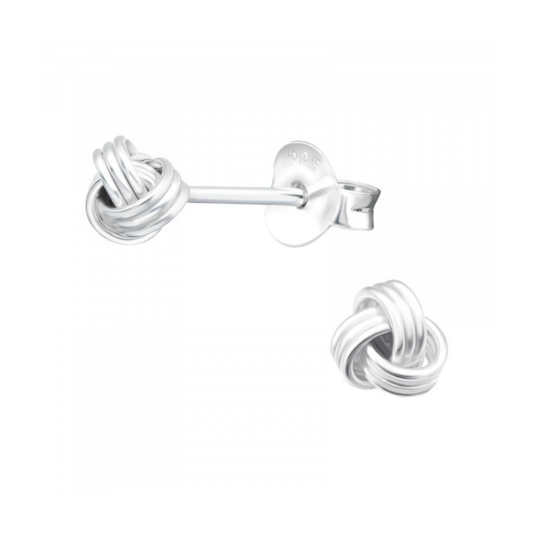 925 Sterling Silver Tiny Nautical Knot Stud Earrings