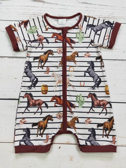 Baby Boy Horse Zip Romper: 2T