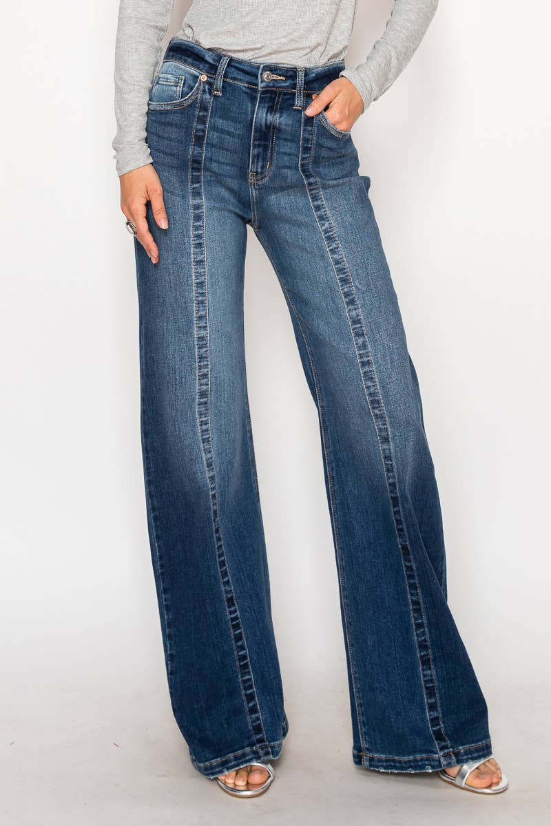 ECO FABRIC HIGH RISE RELAXED FLARE JEANS: 15(31)