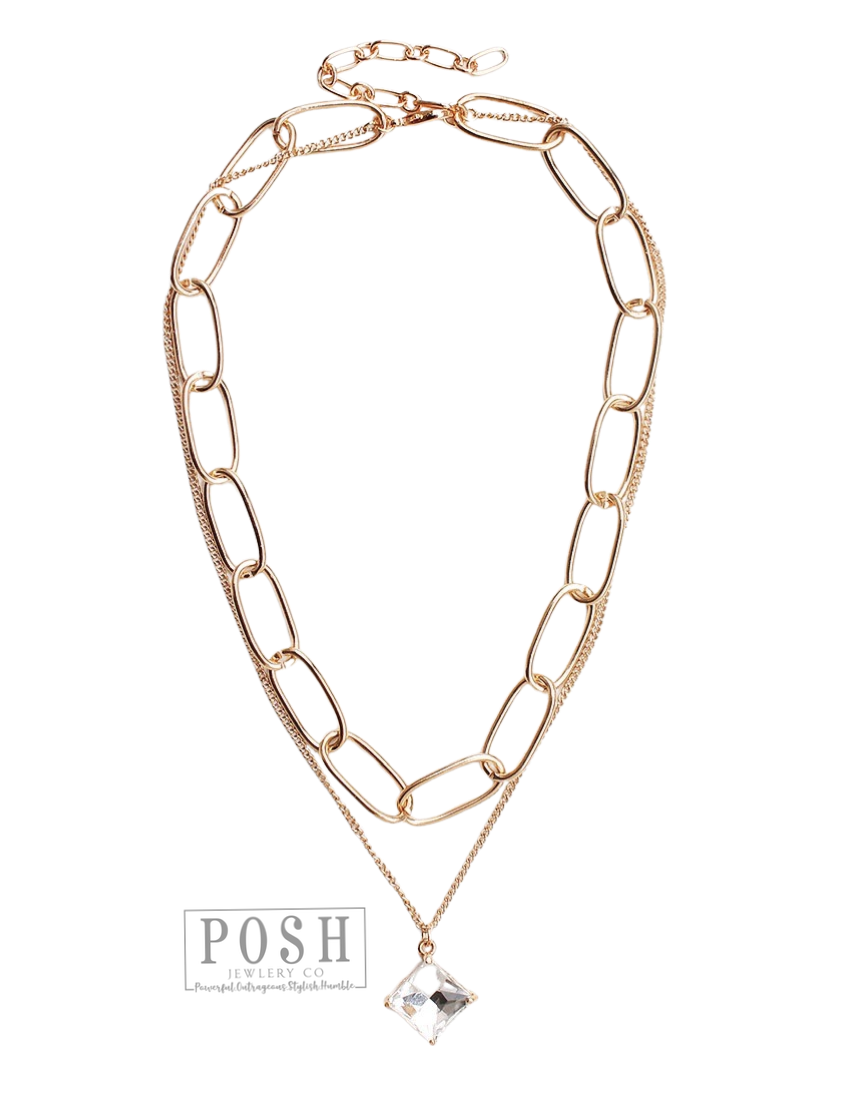 Double chain necklace 9PN182: Gold