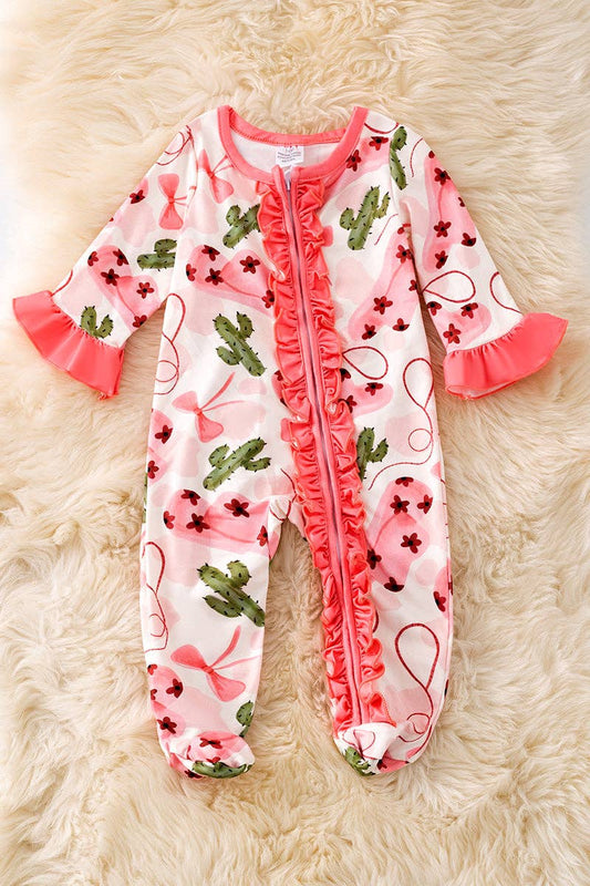 Western cactus printed on baby bodysuit. RPG52266 AMY: 12-18 months