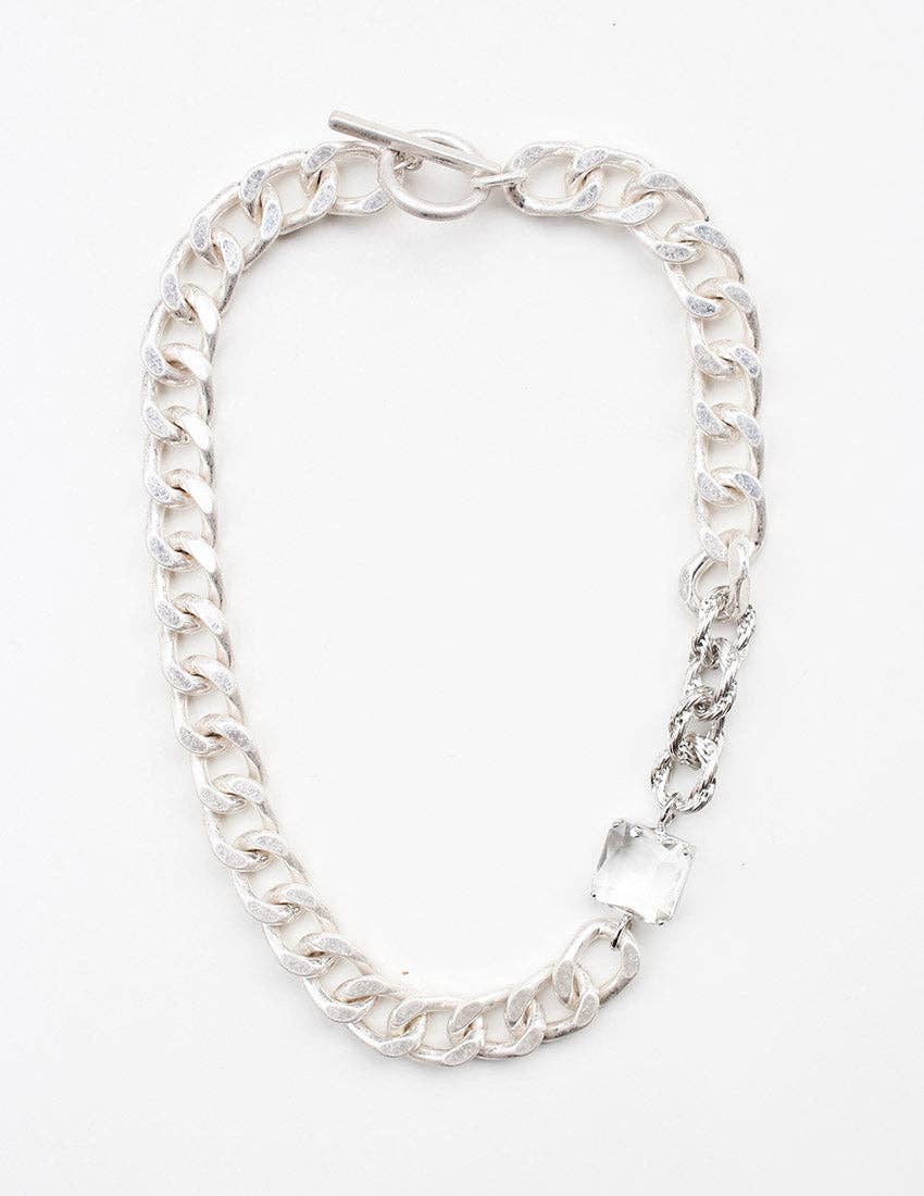 Gold curb link chain necklace 9PN125: Gold