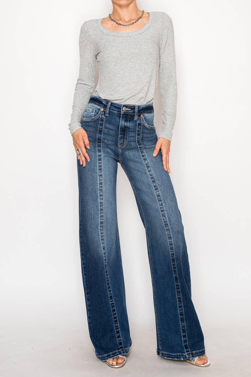 ECO FABRIC HIGH RISE RELAXED FLARE JEANS: 15(31)