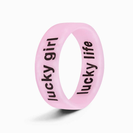 Flip Reversible lucky girl and lucky life ring