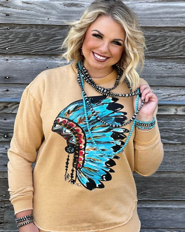 Headdress On Long Sleeve Tops