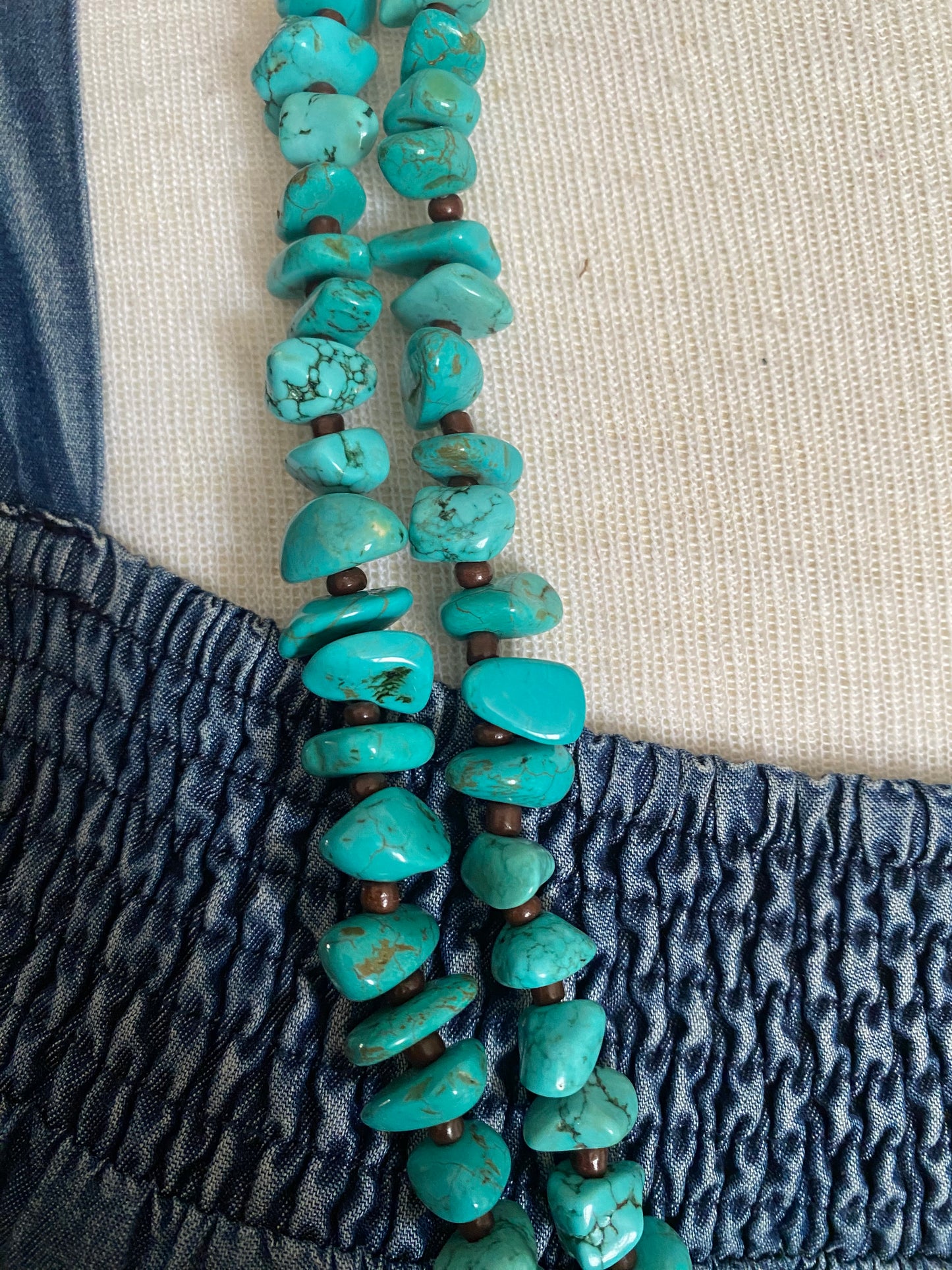 Long Turquoise Chunky Rock Necklace