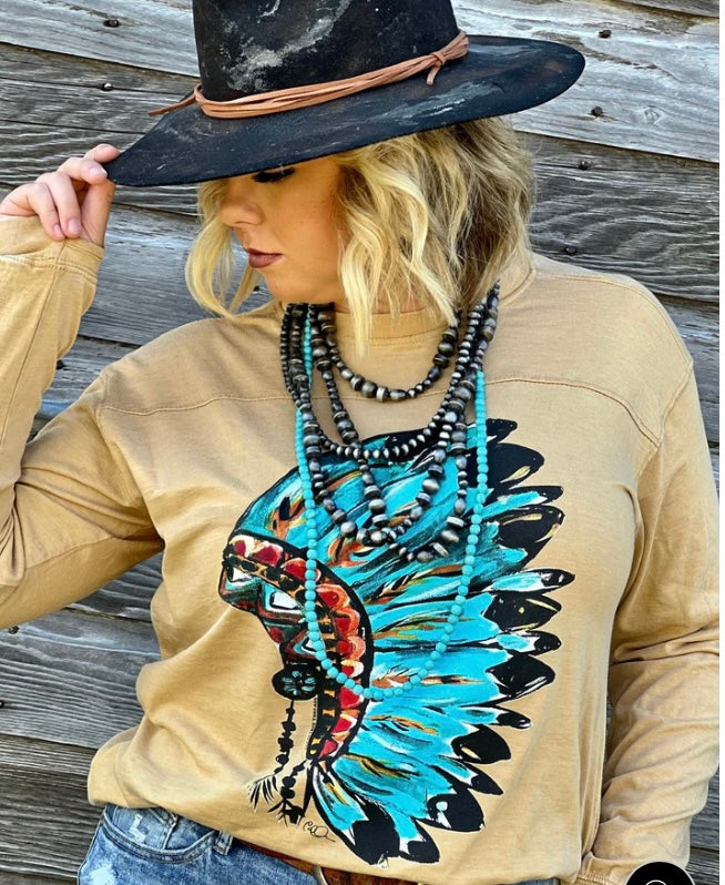 Headdress On Long Sleeve Tops