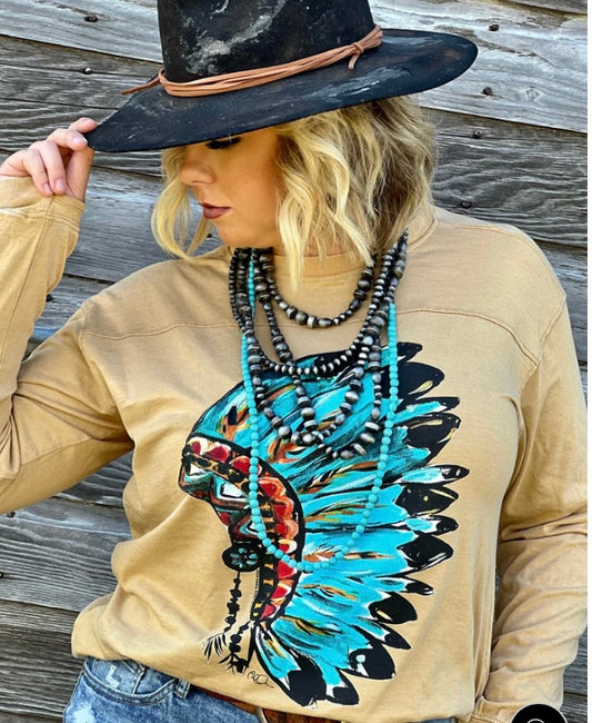 Headdress On Long Sleeve Tops