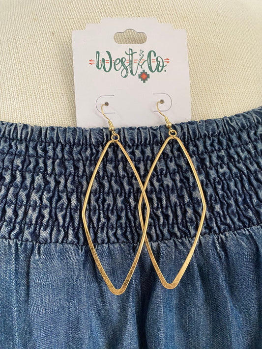 Gold Diamond shaped hoops