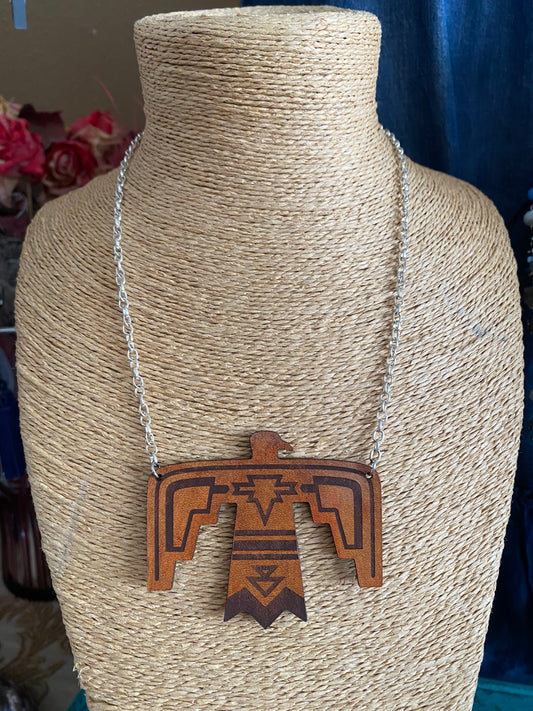 Leather Thunderbird & Buffalo Necklaces