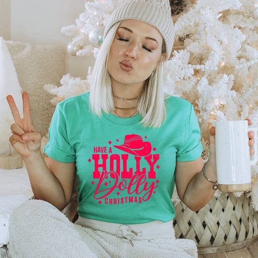 Holly Dolly Christmas graphic tee