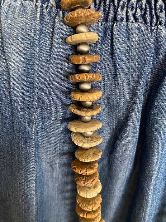 Brown Tone Rock/Bone  Necklace!